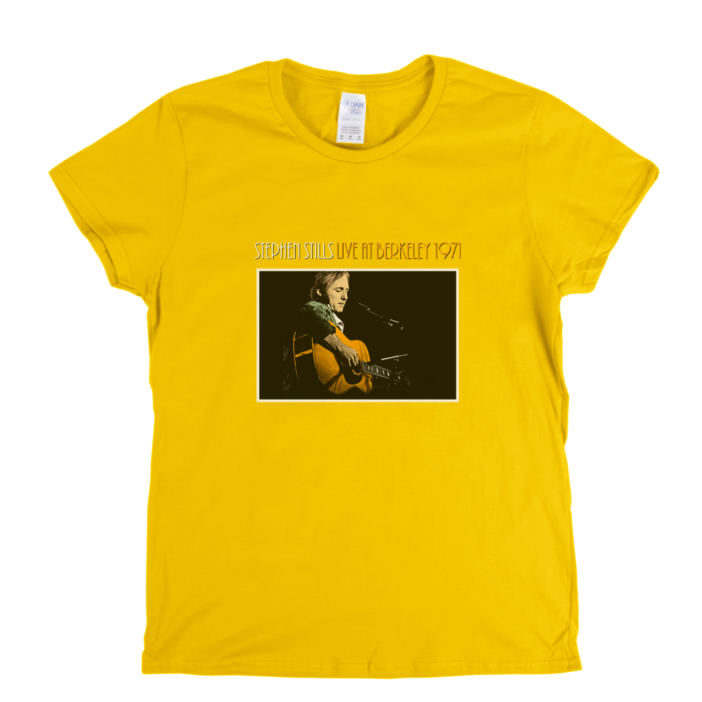 Stephen Stills Live At Berkeley 1971 Womens T-Shirt