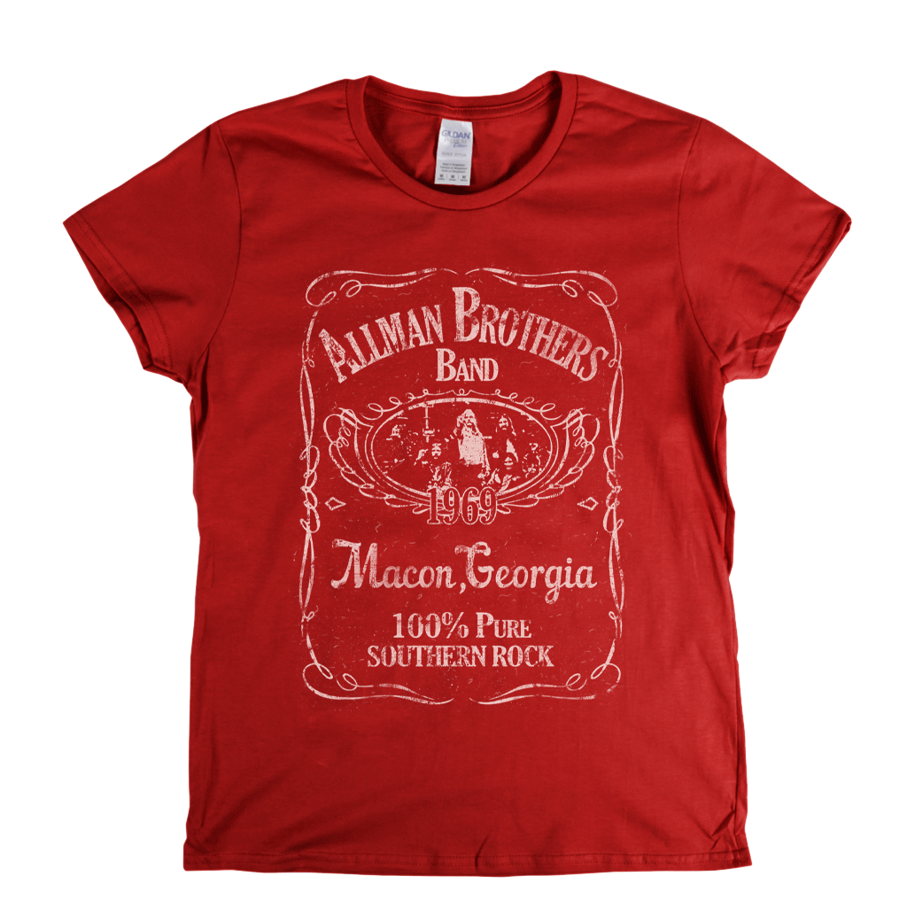 Allmans Brothers Band Liquor Label Womens T-Shirt