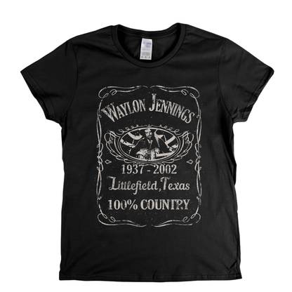 Waylon Jennings Liquor Label Womens T-Shirt