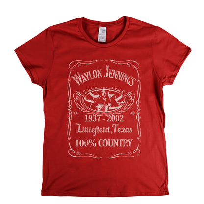 Waylon Jennings Liquor Label Womens T-Shirt