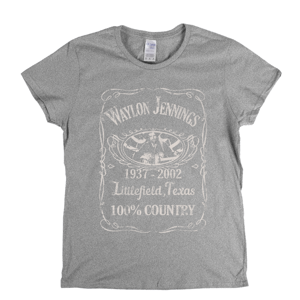 Waylon Jennings Liquor Label Womens T-Shirt