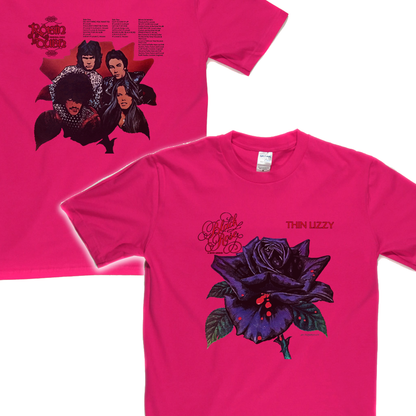 Thin Lizzy Black Rose Front And Back T-Shirt