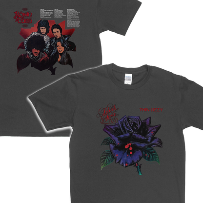 Thin Lizzy Black Rose Front And Back T-Shirt