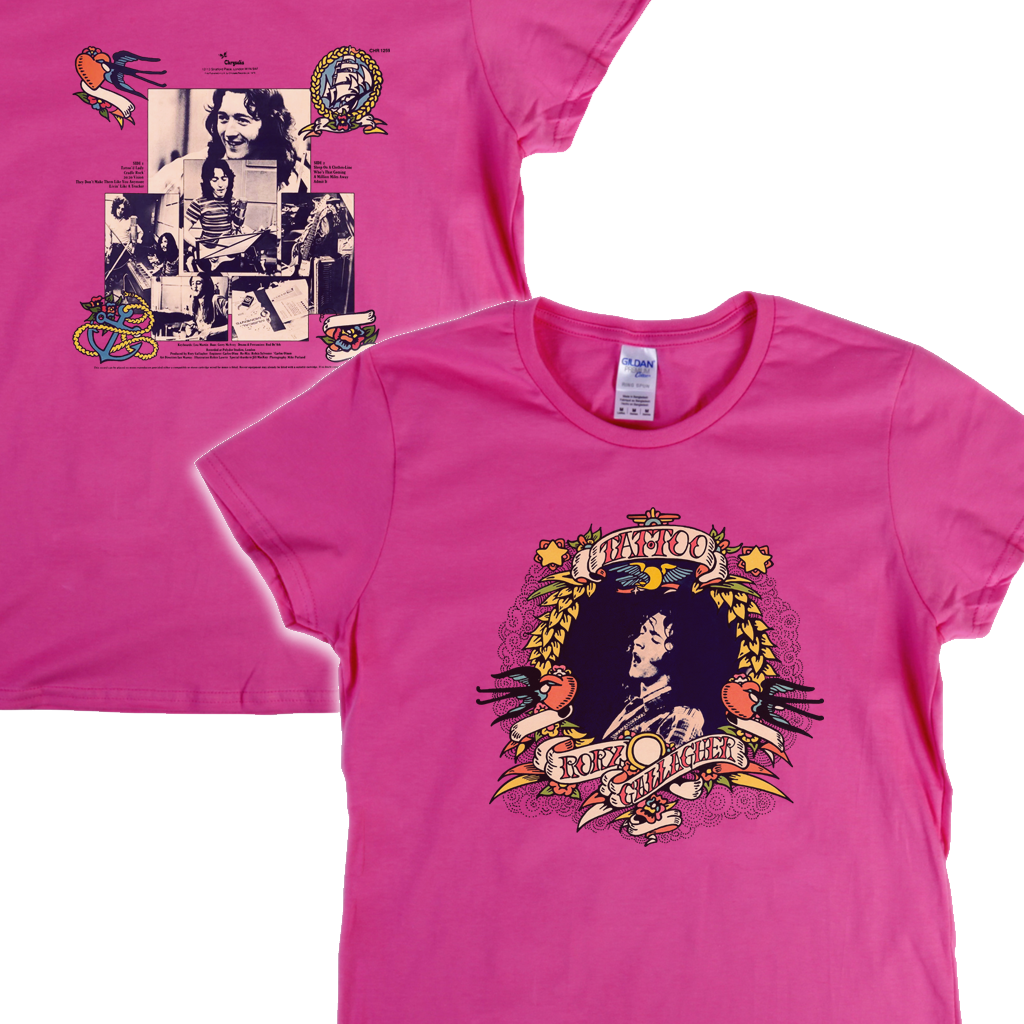 Rory Gallagher Tattoo Front and Back Womens T-Shirt