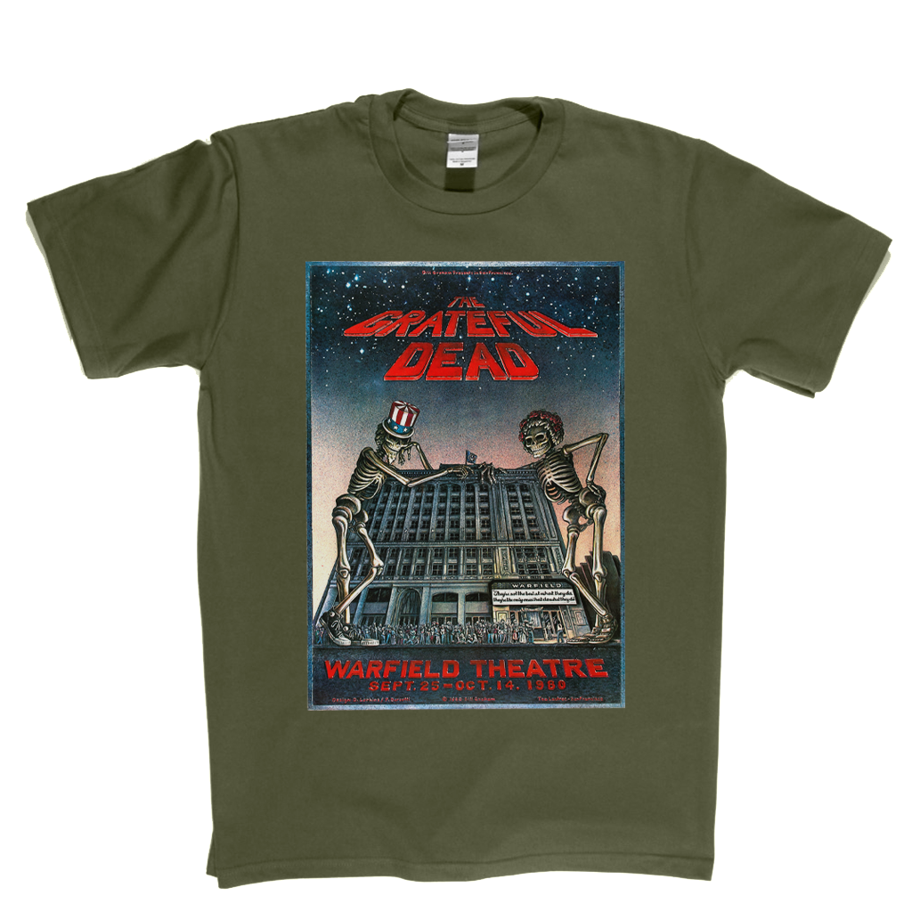 The Grateful Dead Warfield Theatre Poster 1980 T-Shirt