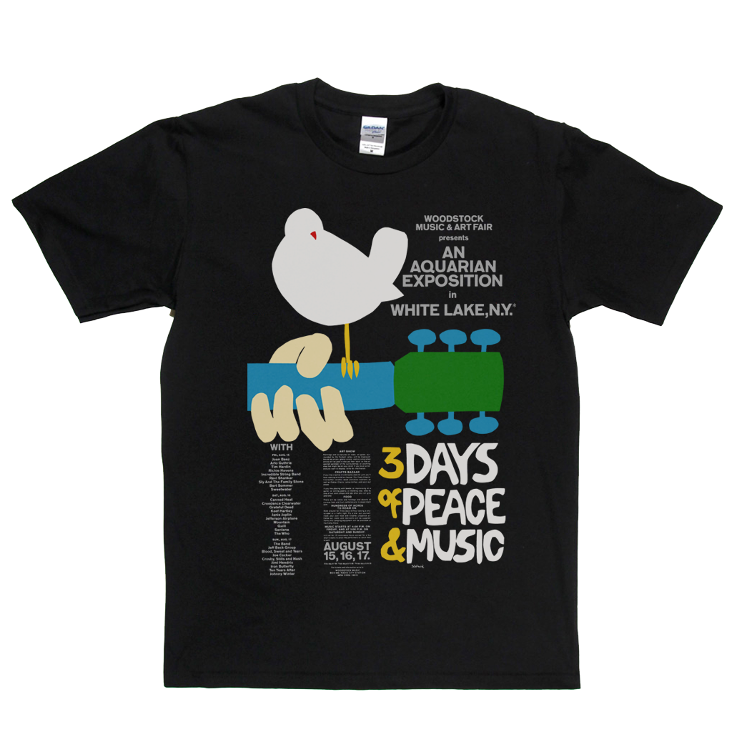 Woodstock 3 Days Of Peace And Music Poster T-Shirt