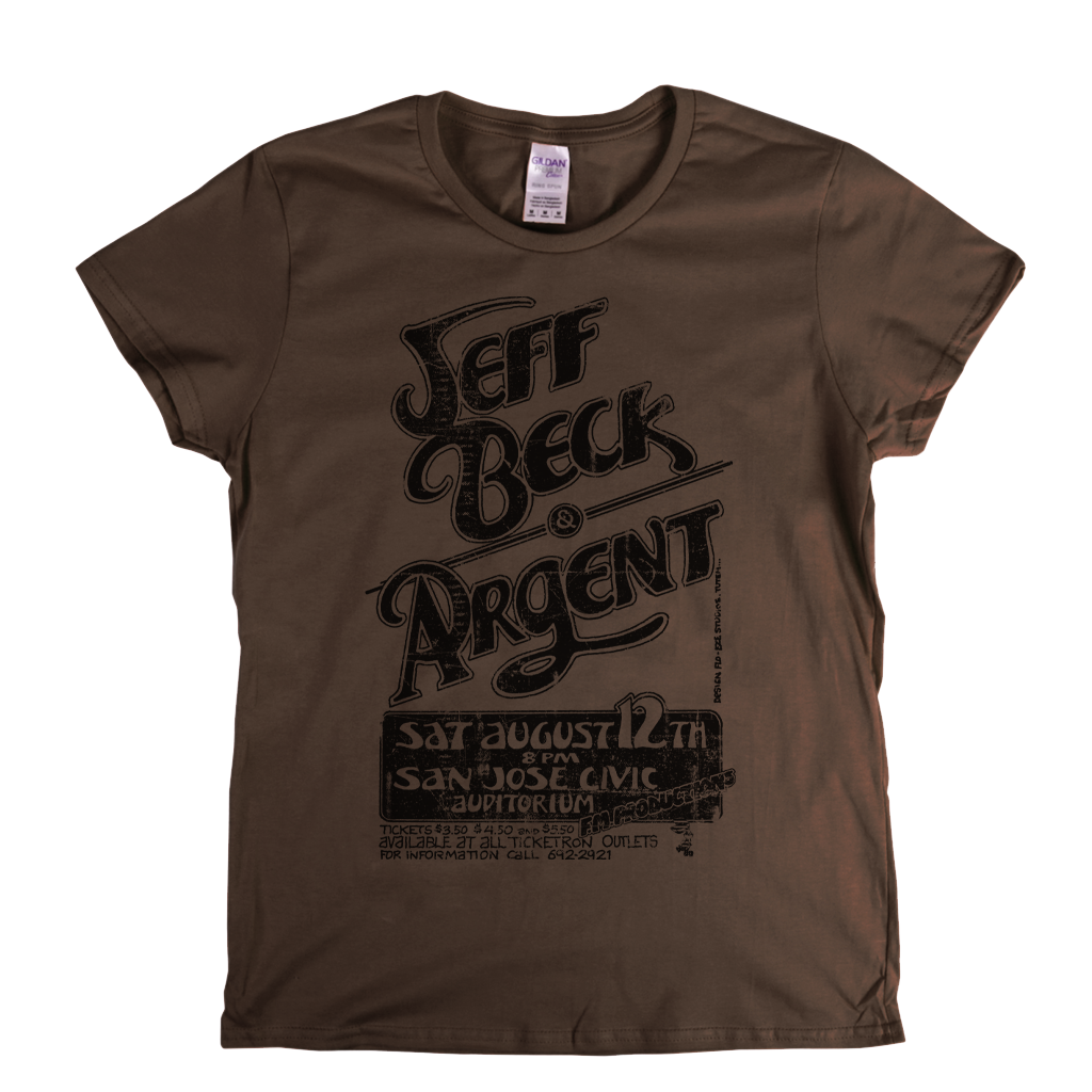 Jeff Beck Argent Gig Poster Womens T-Shirt