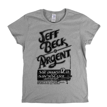 Jeff Beck Argent Gig Poster Womens T-Shirt