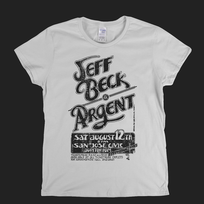 Jeff Beck Argent Gig Poster Womens T-Shirt