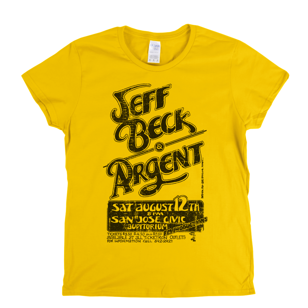 Jeff Beck Argent Gig Poster Womens T-Shirt