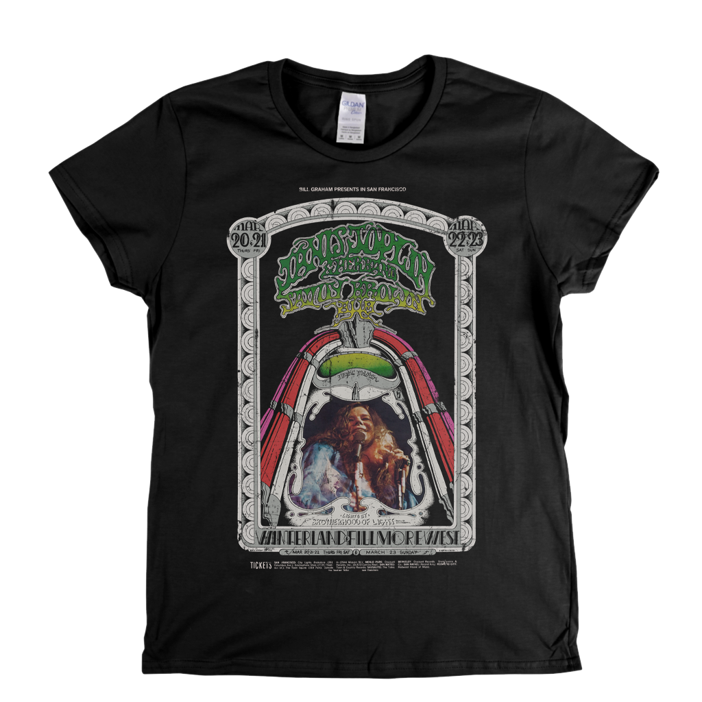 Janis Joplin Fillmore West Poster Womens T-Shirt