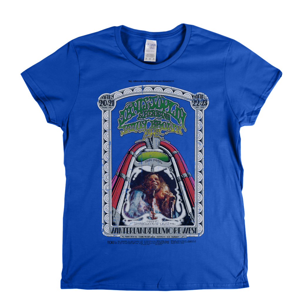 Janis Joplin Fillmore West Poster Womens T-Shirt