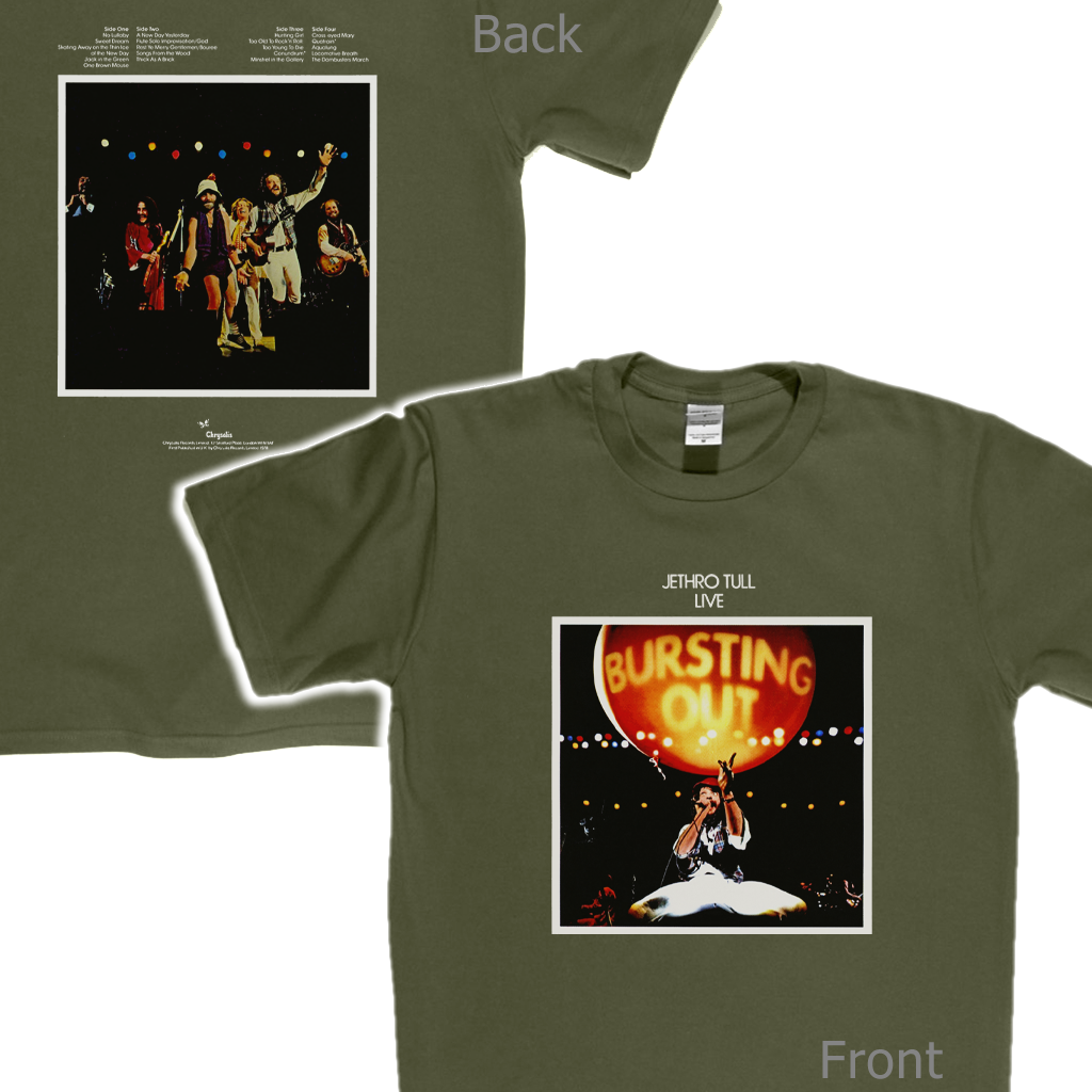 Jethro Tull Live Bursting Out Front And Back T-Shirt