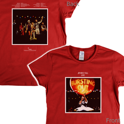 Jethro Tull Live Bursting Out Front And Back Womens T-Shirt