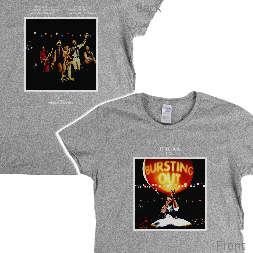 Jethro Tull Live Bursting Out Front And Back Womens T-Shirt