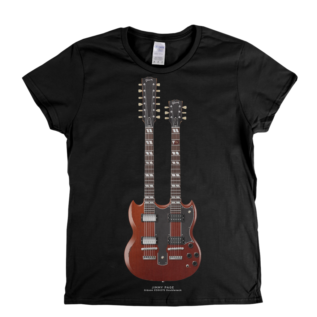 Jimmy Page Gibson Doubleneck Womens T-Shirt