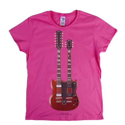 Jimmy Page Gibson Doubleneck Womens T-Shirt