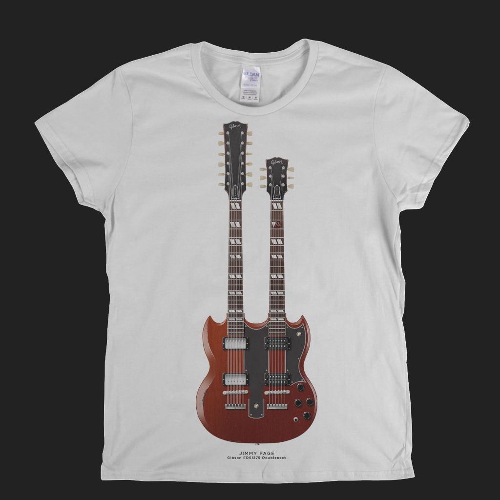 Jimmy Page Gibson Doubleneck Womens T-Shirt