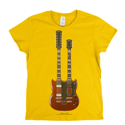 Jimmy Page Gibson Doubleneck Womens T-Shirt