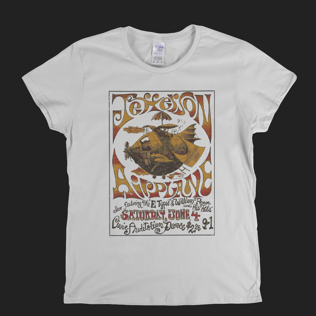 Jefferson Airplane Gig Poster Womens T-Shirt