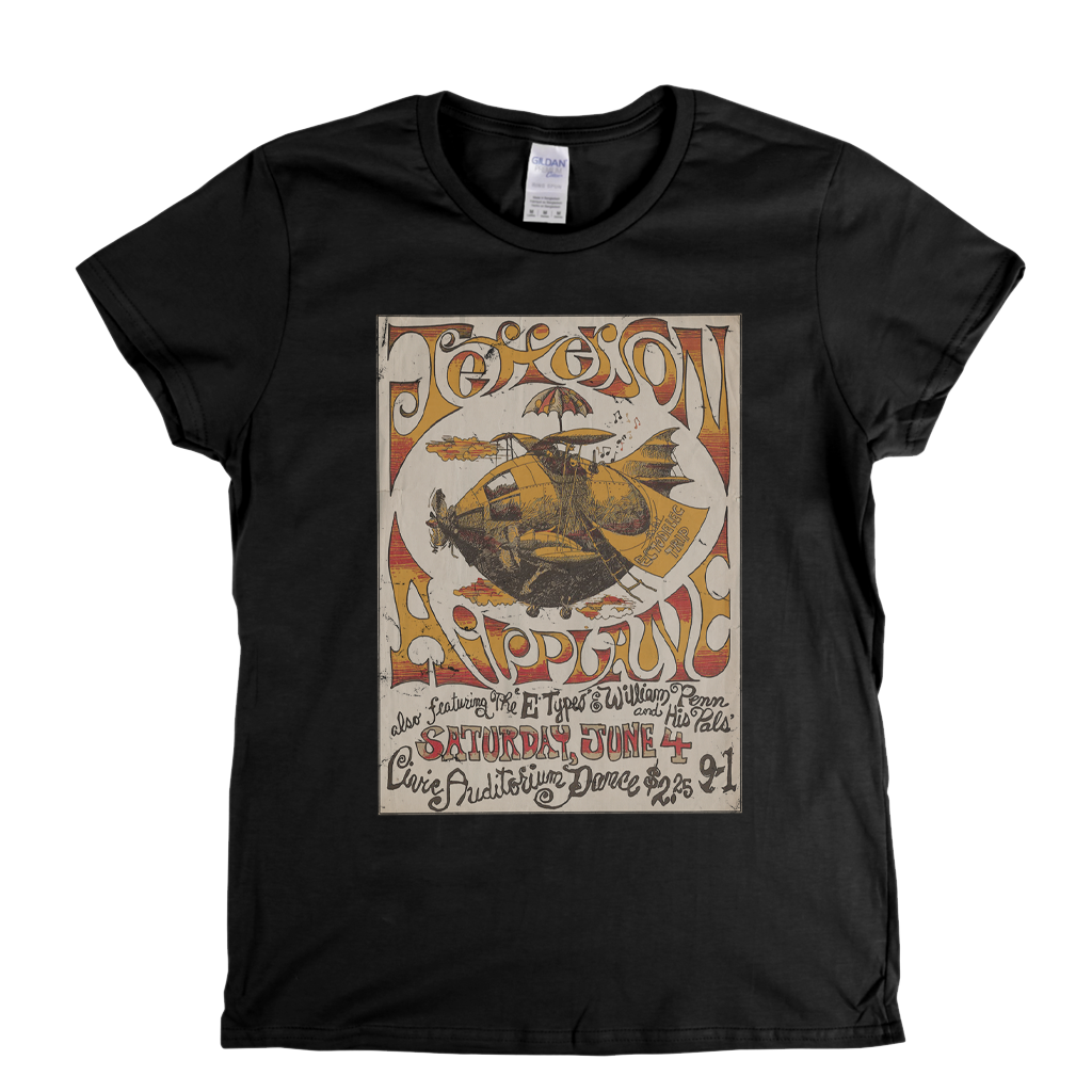 Jefferson Airplane Gig Poster Womens T-Shirt