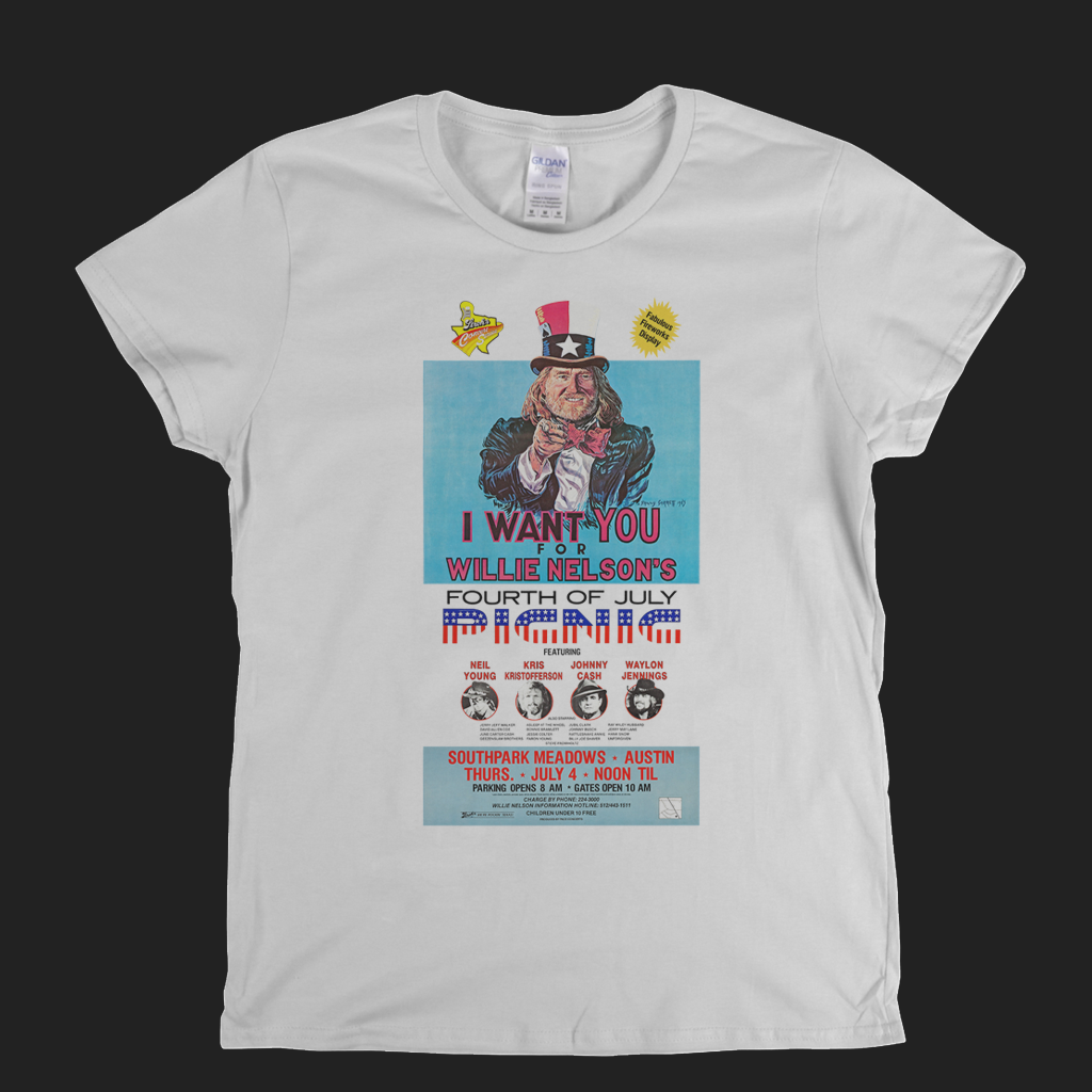 Willie Nelsons Picnic Poster Womens T-Shirt