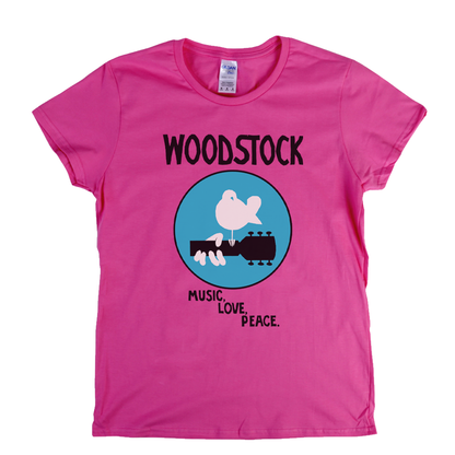 Woodstock Music Love Peace Womens T-Shirt