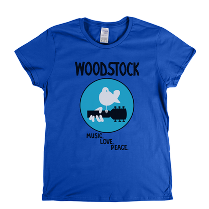 Woodstock Music Love Peace Womens T-Shirt