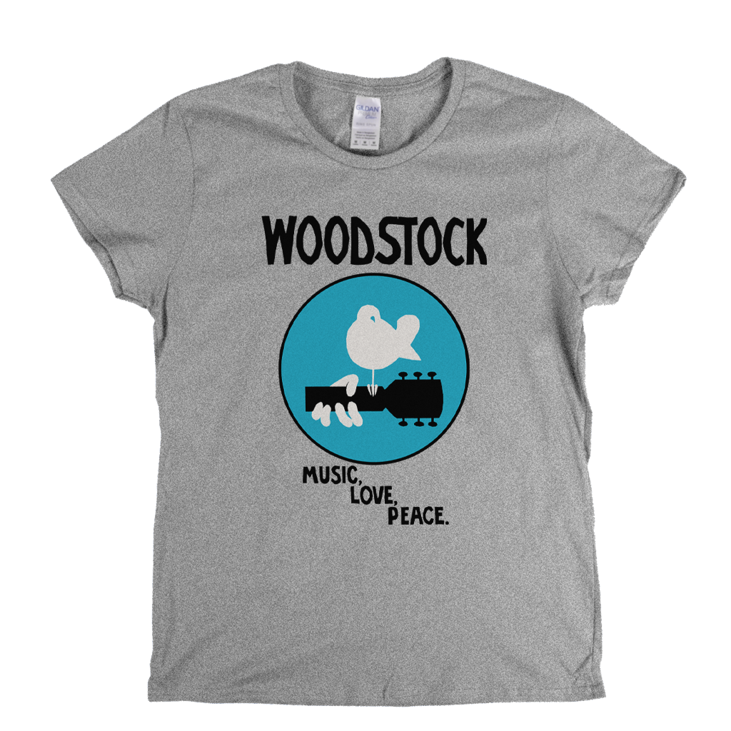 Woodstock Music Love Peace Womens T-Shirt