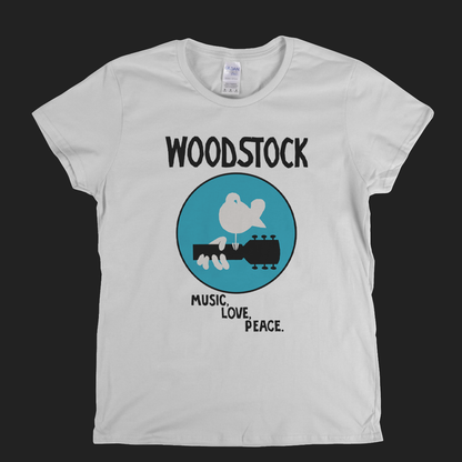 Woodstock Music Love Peace Womens T-Shirt