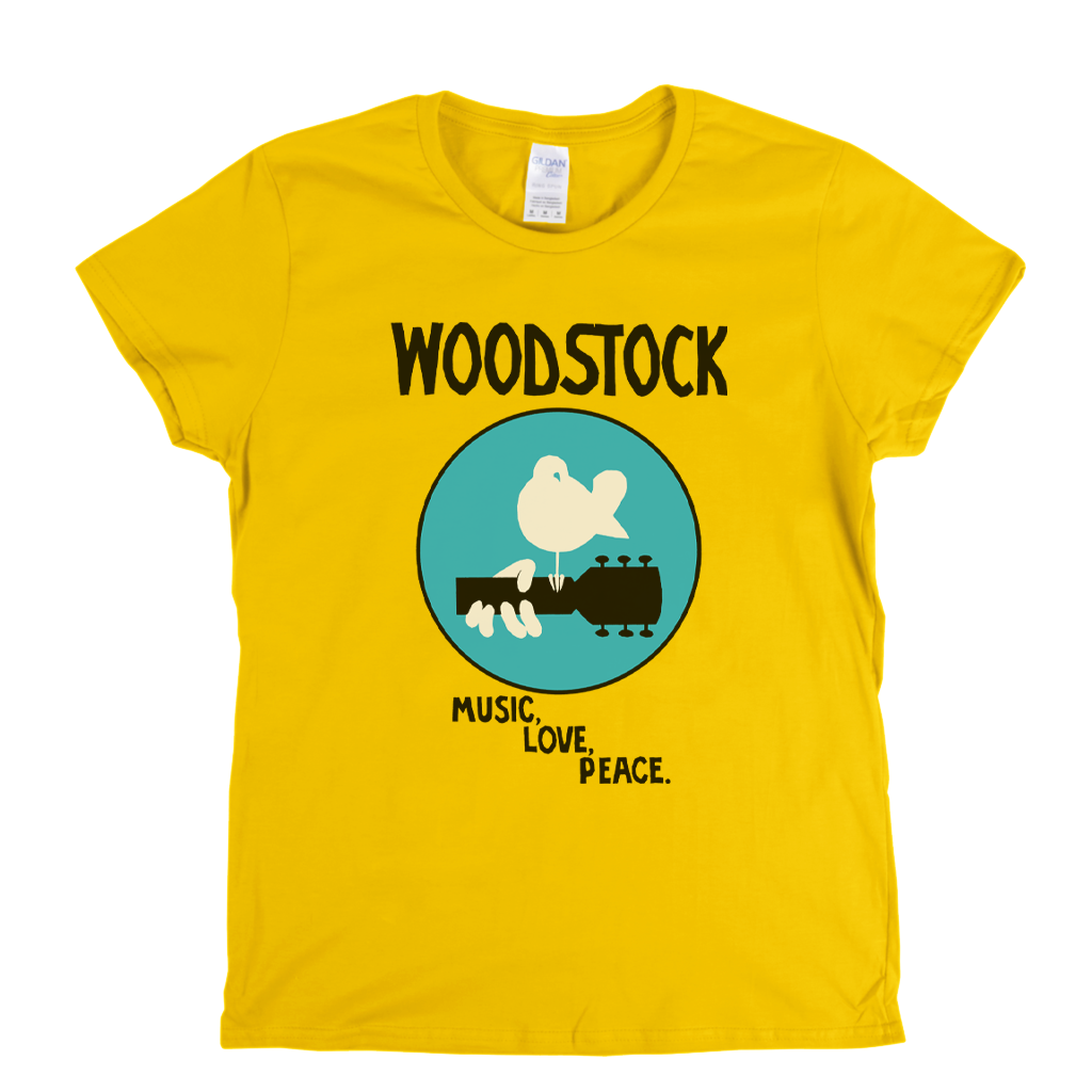 Woodstock Music Love Peace Womens T-Shirt