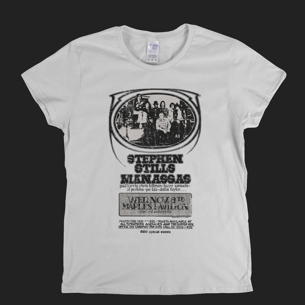 Steven Stills Manassas Gig Poster Womens T-Shirt