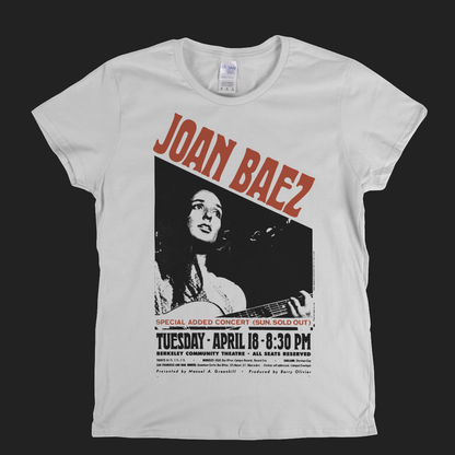 Joan Baez Concert Poster Womens T-Shirt