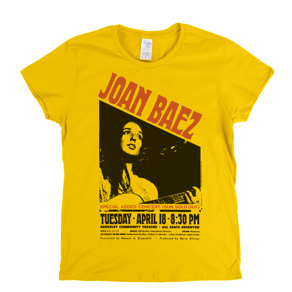 Joan Baez Concert Poster Womens T-Shirt