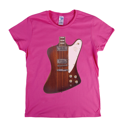 Johnny Winter Firebird Guitar Womens T-Shirt