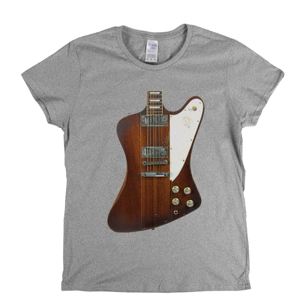 Johnny Winter Firebird Guitar Womens T-Shirt