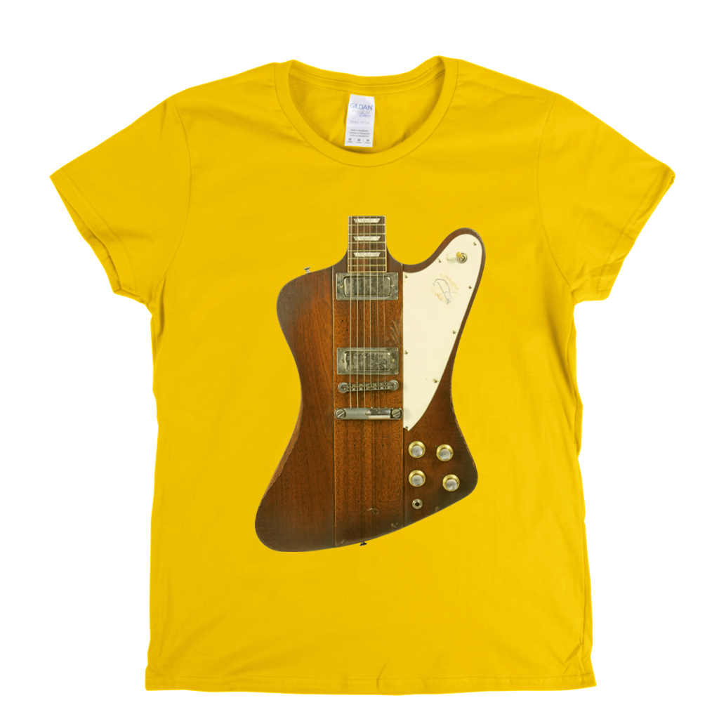 Johnny Winter Firebird Guitar Womens T-Shirt