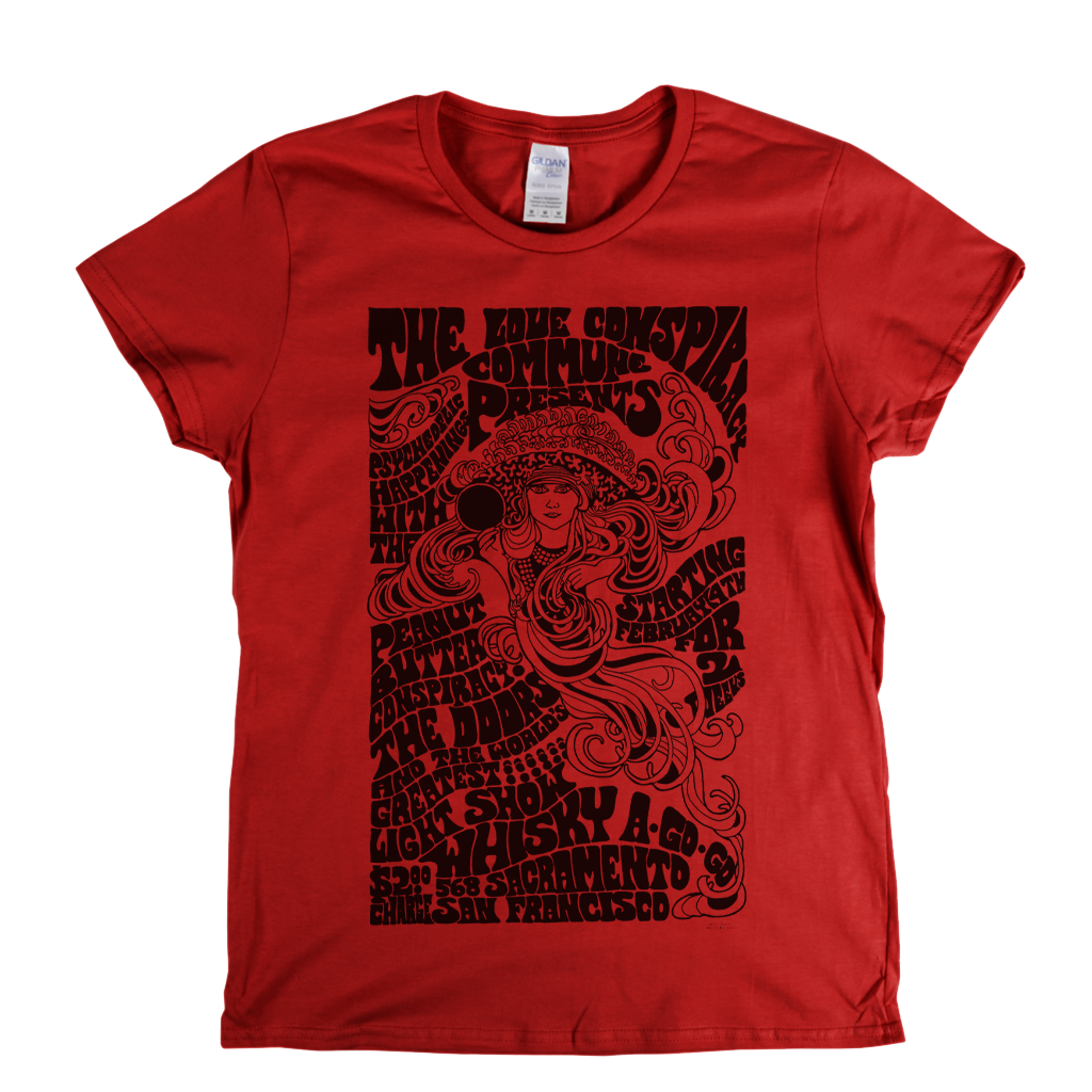 The Love Conspiracy Commune Festival Poster Womens T-Shirt