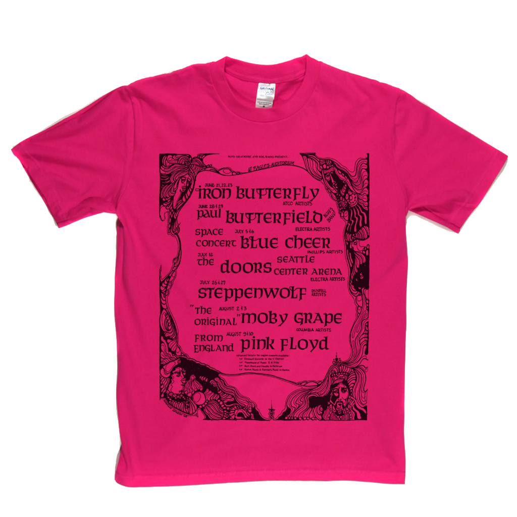 Iron Butterfly Pink Floyd Plus Poster T-Shirt