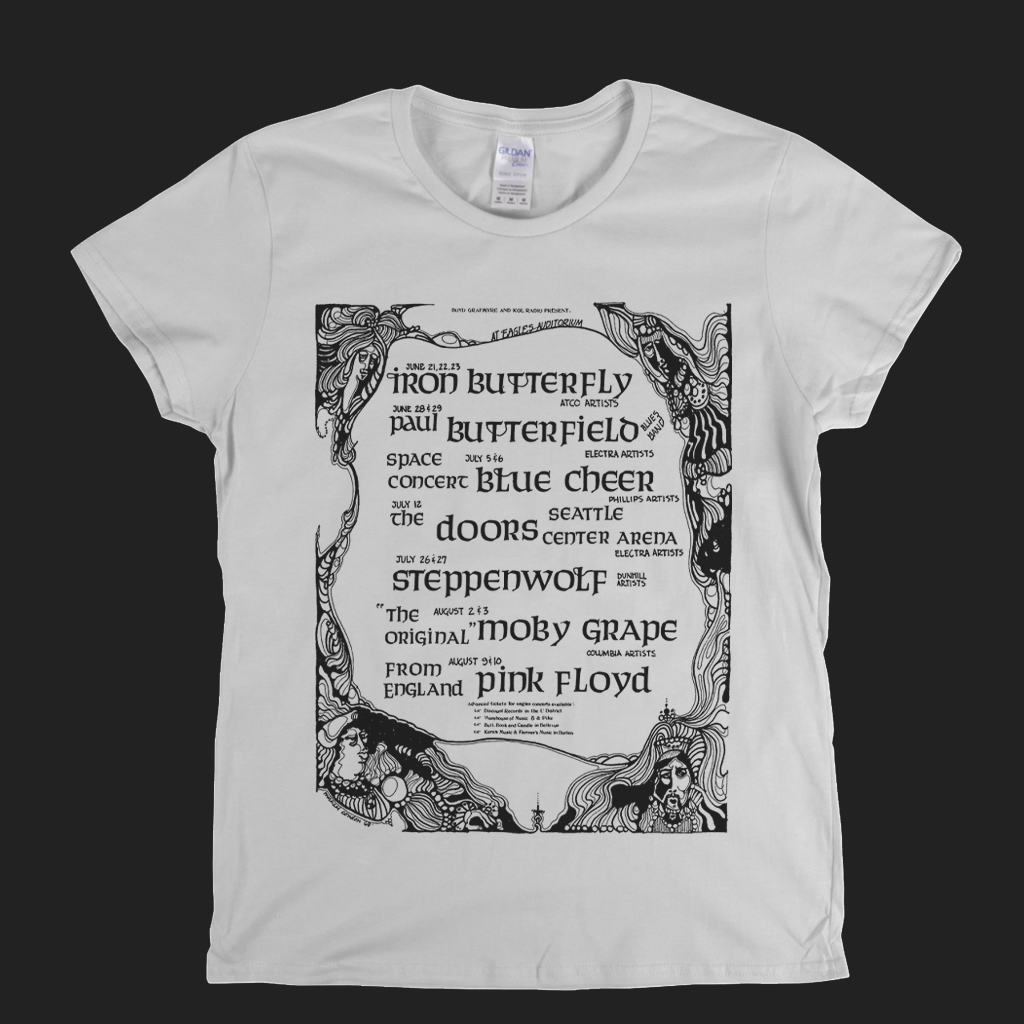 Iron Butterfly Pink Floyd Plus Poster Womens T-Shirt