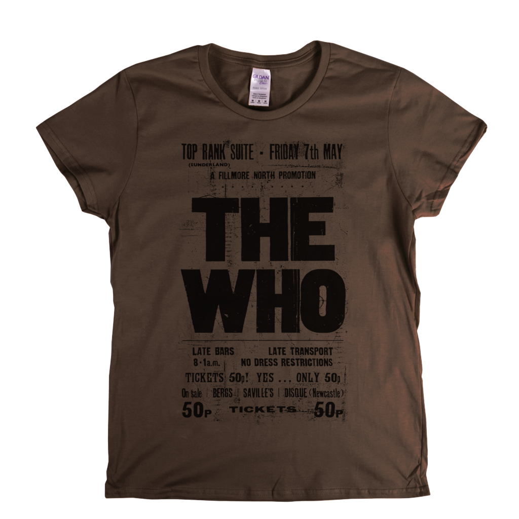 The Who Top Rank Suite Gig Poster Womens T-Shirt