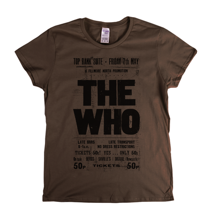 The Who Top Rank Suite Gig Poster Womens T-Shirt