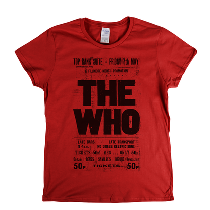 The Who Top Rank Suite Gig Poster Womens T-Shirt