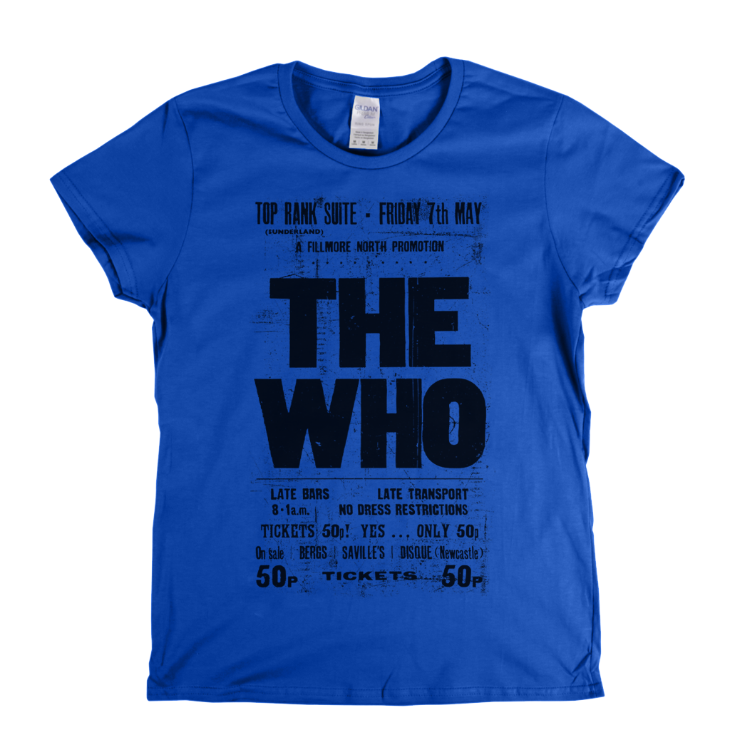 The Who Top Rank Suite Gig Poster Womens T-Shirt