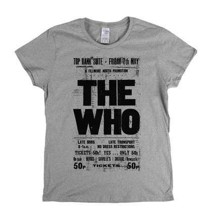 The Who Top Rank Suite Gig Poster Womens T-Shirt