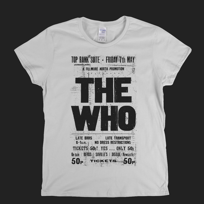 The Who Top Rank Suite Gig Poster Womens T-Shirt