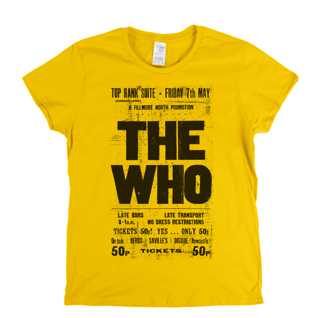 The Who Top Rank Suite Gig Poster Womens T-Shirt