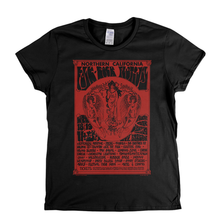 Northern California Folk Rock Festival Poster Womens T-Shirt