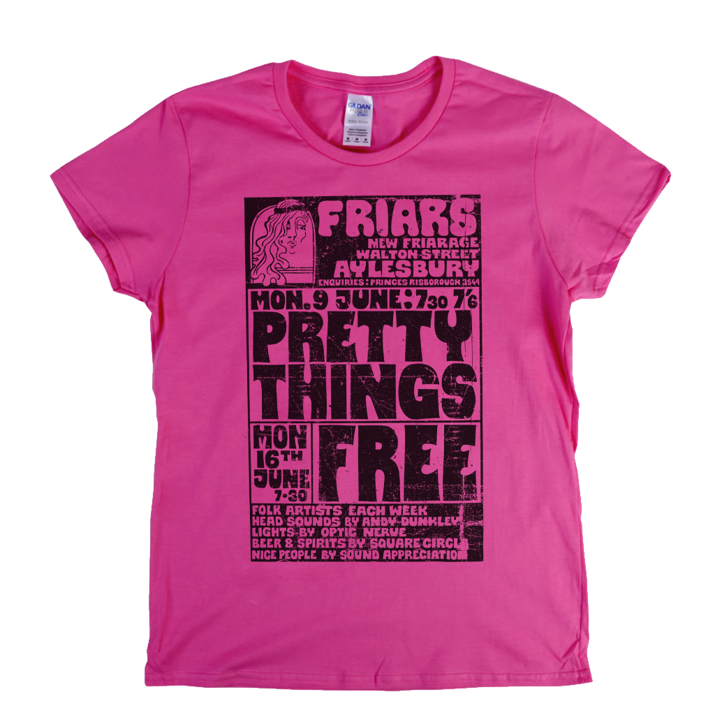 Pretty Things Free Gig Poster Womens T-Shirt