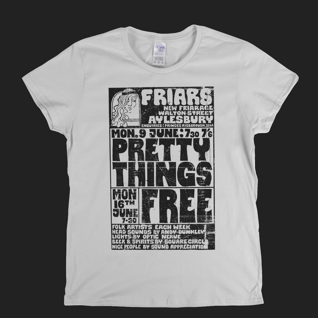 Pretty Things Free Gig Poster Womens T-Shirt